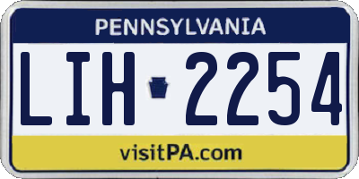 PA license plate LIH2254