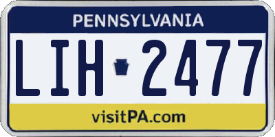PA license plate LIH2477