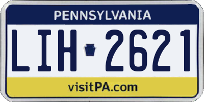 PA license plate LIH2621