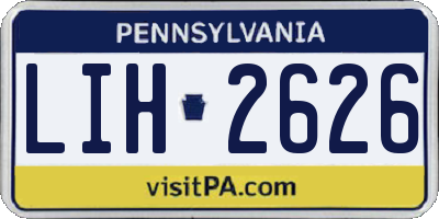 PA license plate LIH2626