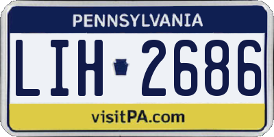 PA license plate LIH2686
