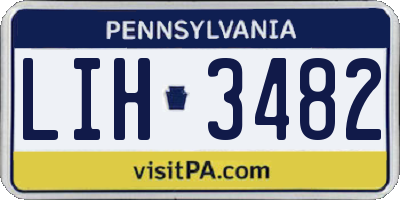 PA license plate LIH3482