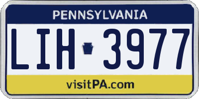 PA license plate LIH3977