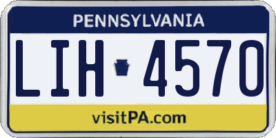 PA license plate LIH4570