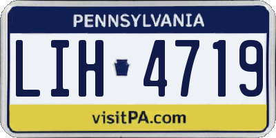 PA license plate LIH4719