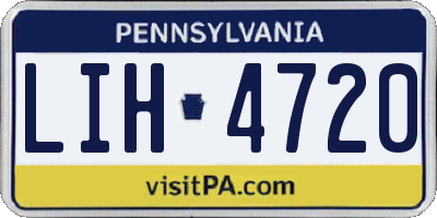 PA license plate LIH4720