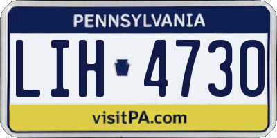 PA license plate LIH4730