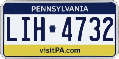 PA license plate LIH4732