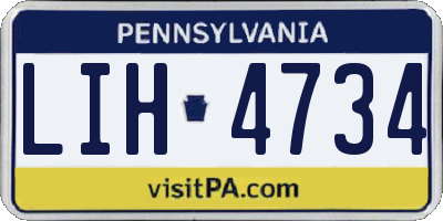PA license plate LIH4734