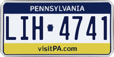PA license plate LIH4741
