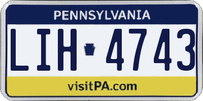 PA license plate LIH4743