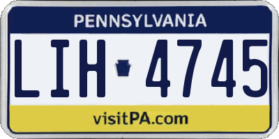 PA license plate LIH4745