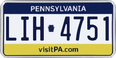 PA license plate LIH4751