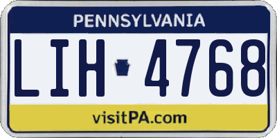 PA license plate LIH4768