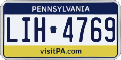 PA license plate LIH4769