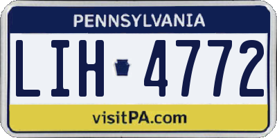 PA license plate LIH4772