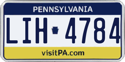 PA license plate LIH4784