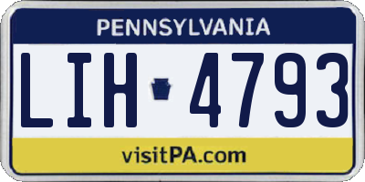 PA license plate LIH4793