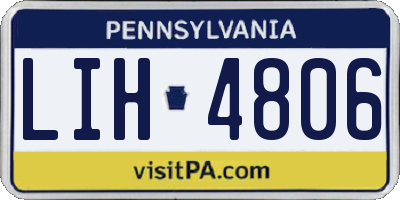 PA license plate LIH4806