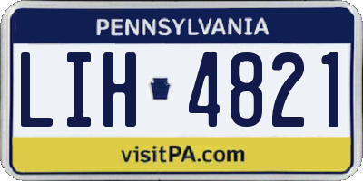 PA license plate LIH4821