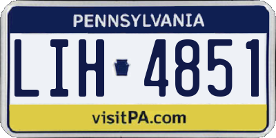 PA license plate LIH4851
