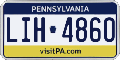 PA license plate LIH4860