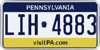 PA license plate LIH4883