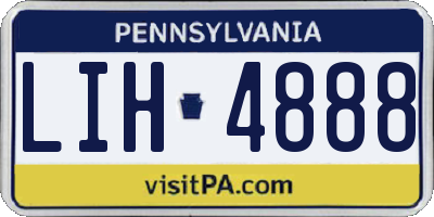 PA license plate LIH4888