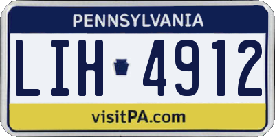 PA license plate LIH4912