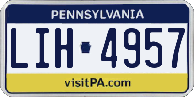 PA license plate LIH4957