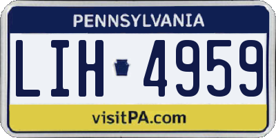 PA license plate LIH4959