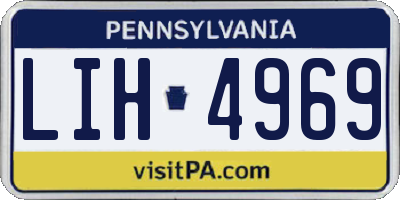PA license plate LIH4969