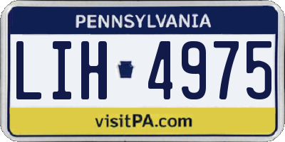 PA license plate LIH4975