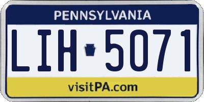 PA license plate LIH5071