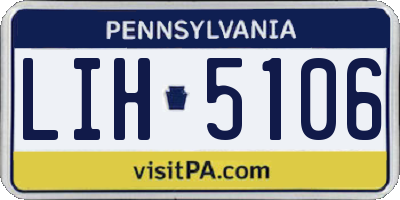 PA license plate LIH5106