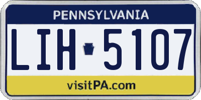 PA license plate LIH5107