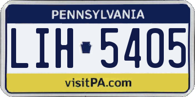 PA license plate LIH5405