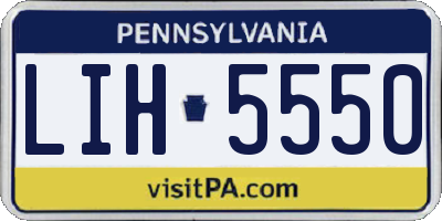 PA license plate LIH5550