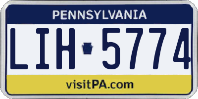 PA license plate LIH5774