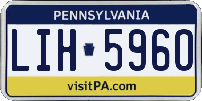 PA license plate LIH5960