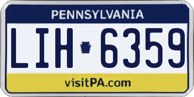 PA license plate LIH6359