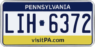 PA license plate LIH6372