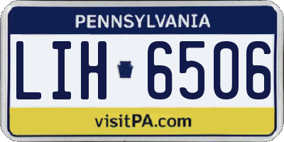 PA license plate LIH6506