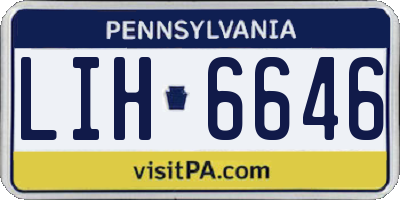 PA license plate LIH6646