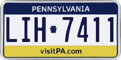 PA license plate LIH7411