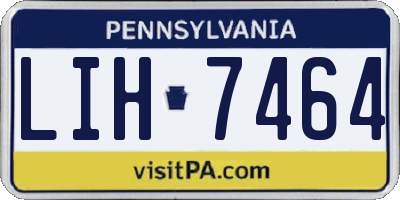 PA license plate LIH7464