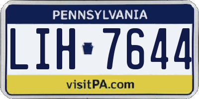 PA license plate LIH7644