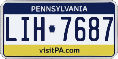 PA license plate LIH7687