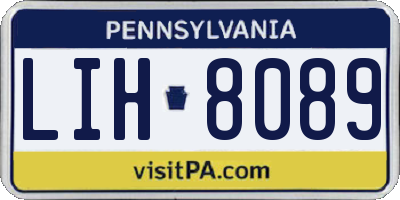 PA license plate LIH8089