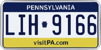 PA license plate LIH9166
